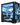 Three-quarter view of a black-and-white Hyper Cyber gaming PC with blue lighting, liquid-cooling hardware, illuminated memory, a large graphics card, white cabling, and Oreo-themed details.