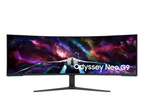 SAMSUNG 57" Odyssey Neo G9 Series Dual 4K UHD 1000R Curved Gaming Monitor, 240Hz - Hyper Cyber