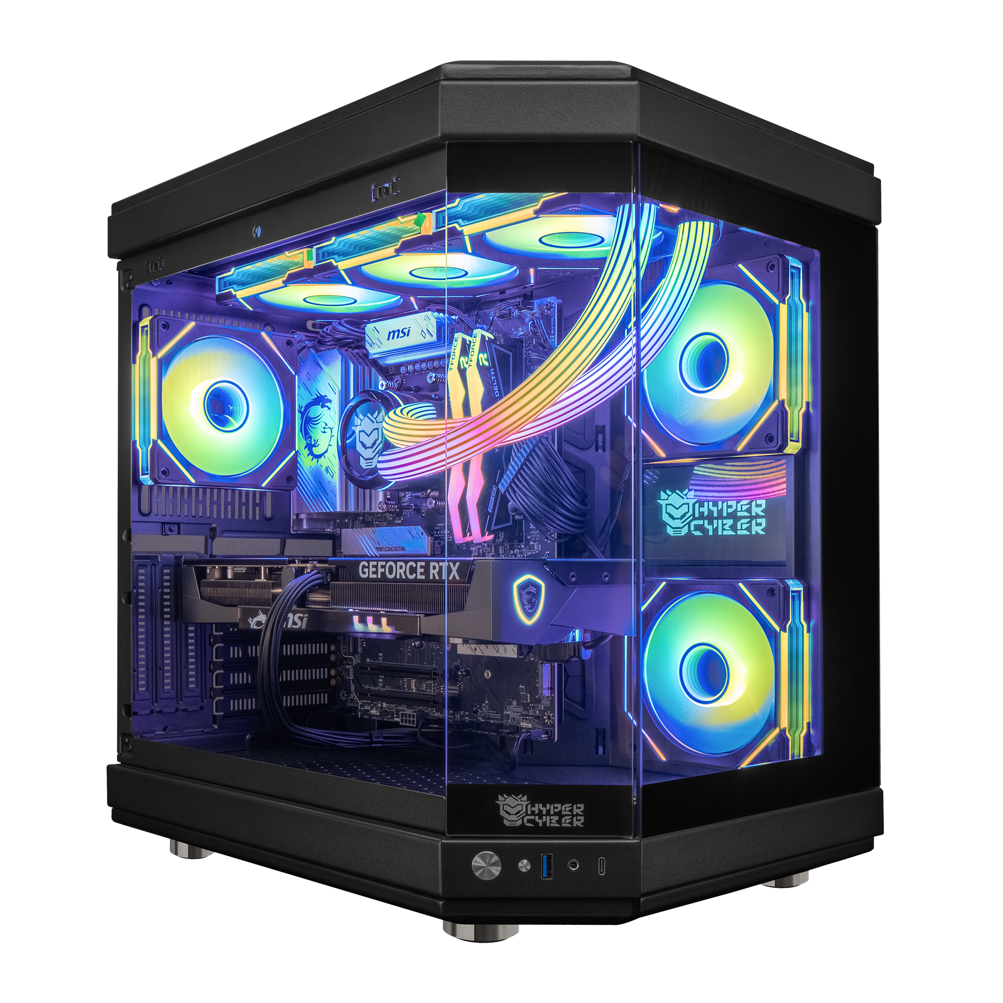 Hyper Cyber ULTRA BLACK Gaming Desktop AMD Ryzen 9 9950X3D, NVIDIA