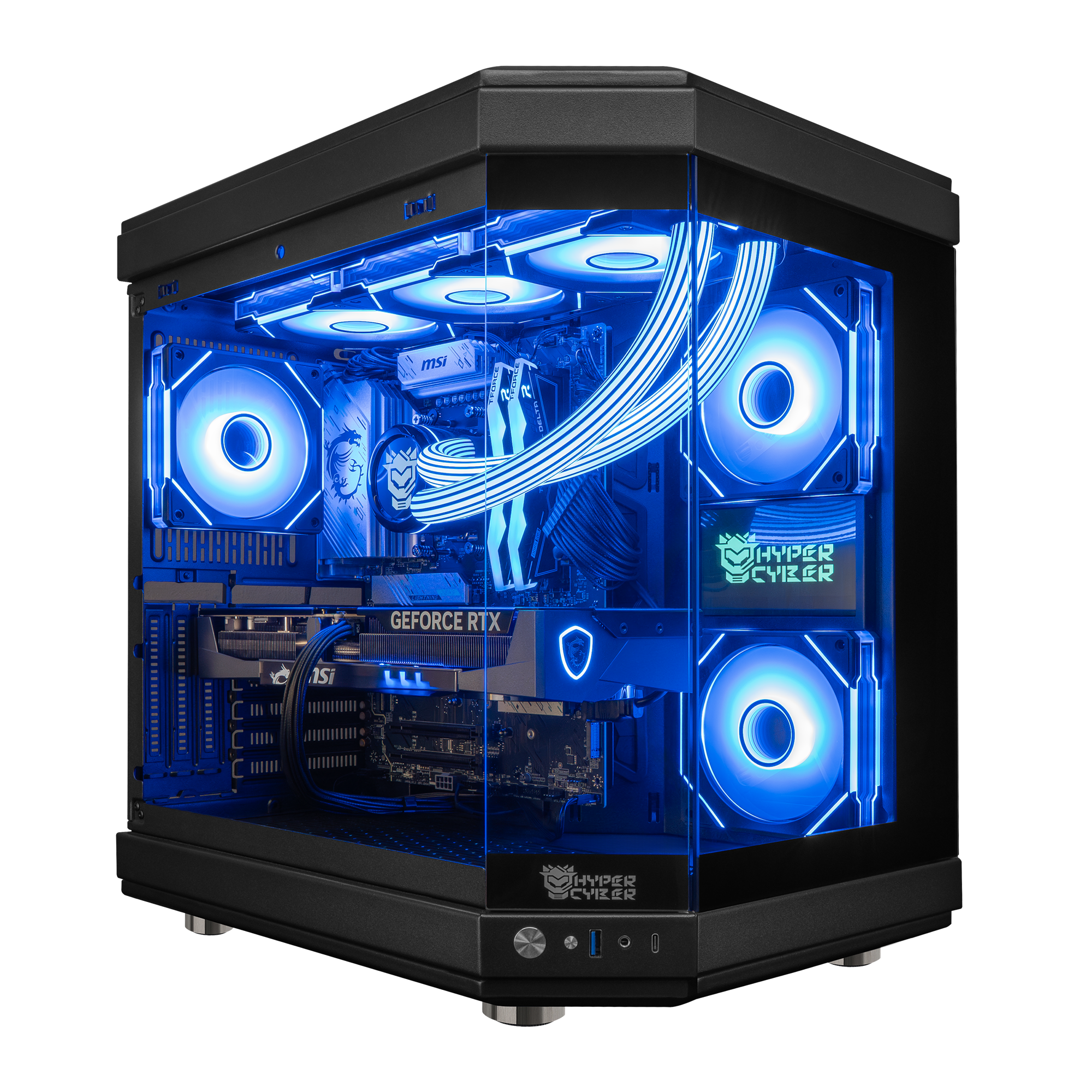 Hyper Cyber ULTRA BLACK Gaming Desktop Intel Core ultra 7 270K Plus, N